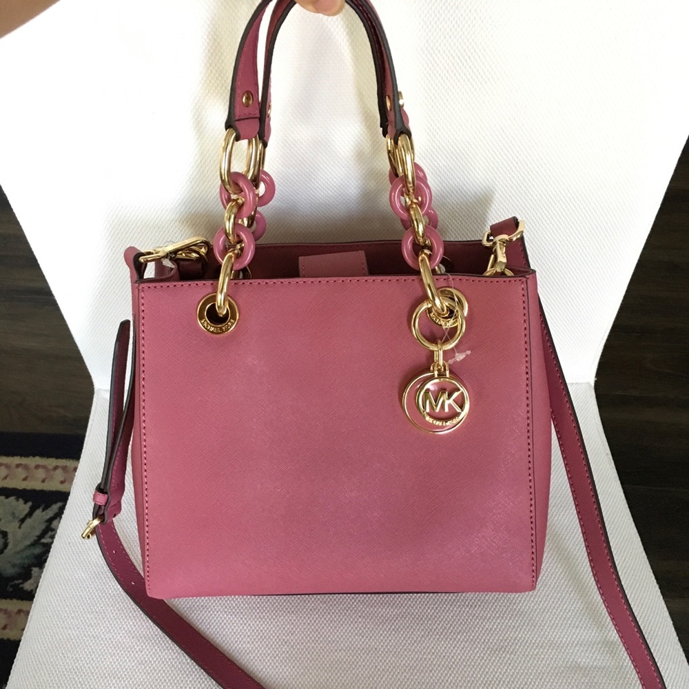 NWT Michael Kors Small Cynthia Satchel Tulip - Picture 6 of 15
